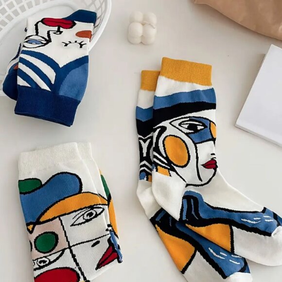 Picasso Abstract Paintings Socks - Picture 3 of 16